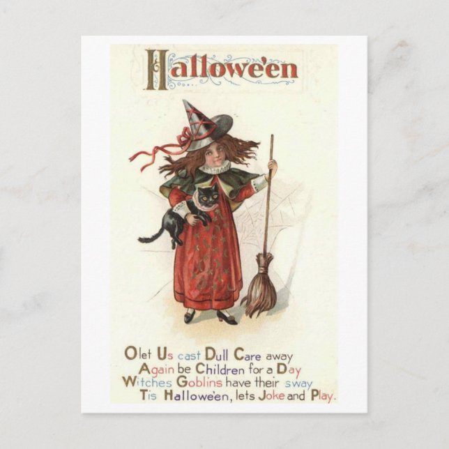 Carte Postale Halloween, Soyez des enfants pour une journée, Vin (Devant)