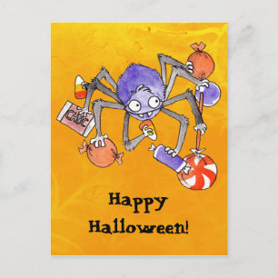 Carte postale Halloween Spider