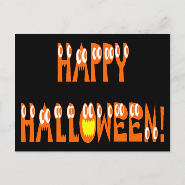 Carte Postale Halloween Squash Text (Devant)