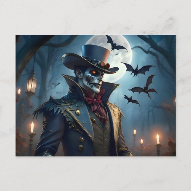 Carte Postale Halloween Steampunk Southern Gothic Zombie (Devant)