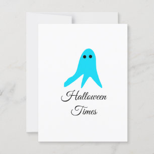 Carte Postale Halloween temps bleu fantôme gribouiller main dess