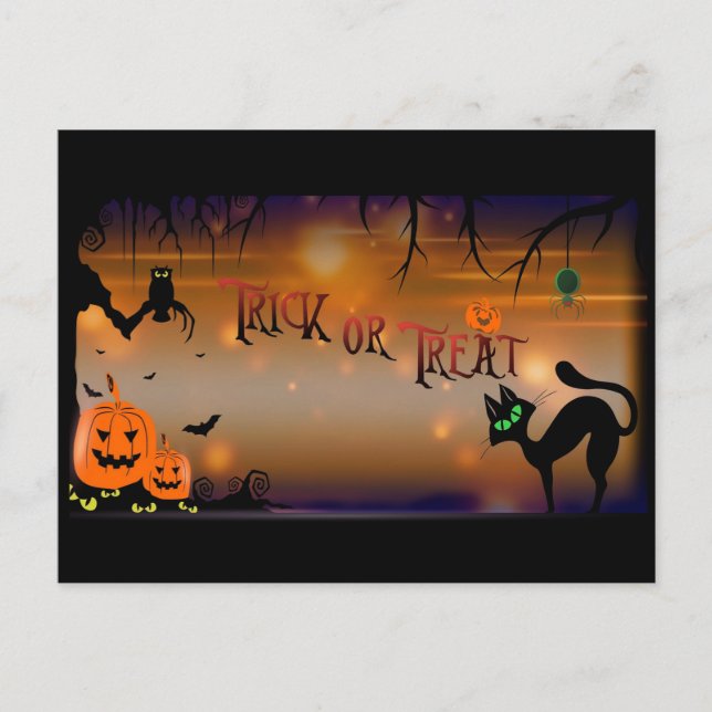 Carte Postale Halloween Trick ou Treat (Devant)