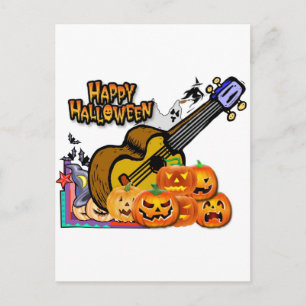 Carte Postale Halloween Ukulele