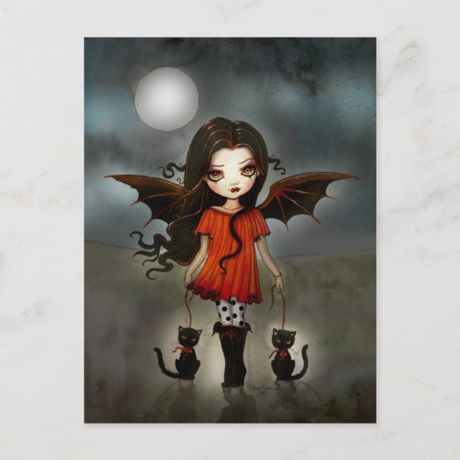 Carte postale Halloween Vampire Mignon (Devant)