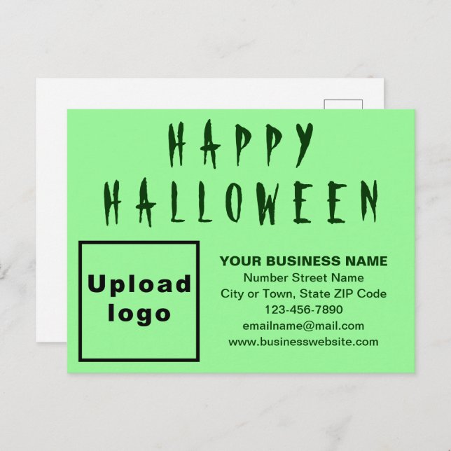 Carte postale Halloween vert clair (Devant / Derrière)