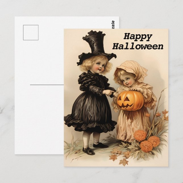 Carte Postale Halloween vintage (Devant / Derrière)