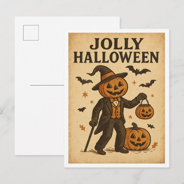 Carte Postale Halloween vintage joyeux Halloween (Devant / Derrière)
