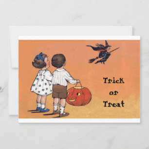 Carte postale Halloween vintage ou traitement
