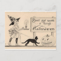 Carte postale Halloween vintage : Soirée enchanter