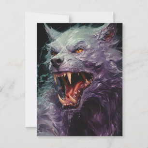 Carte Postale Halloween Werewolf