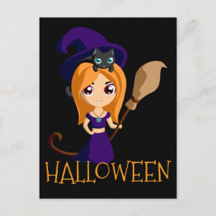 Carte postale Halloween Witch