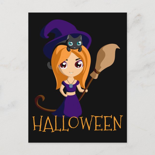 Carte postale Halloween Witch (Devant)