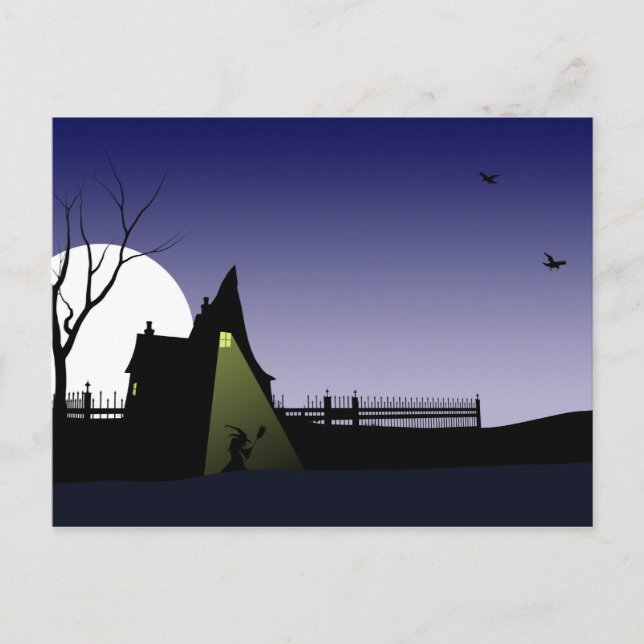Carte Postale Halloween Witch House (Devant)
