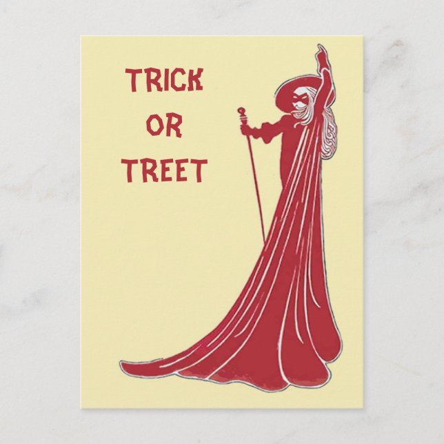 Carte Postale Halloween Witch, Trick ou Treet, modifier le texte (Devant)