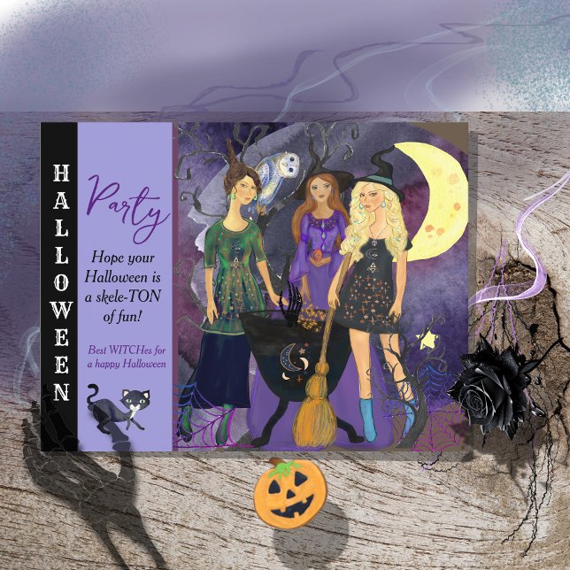 Carte Postale HALLOWEEN WITCHES FABRIQUANT BREW Postcard (HALLOWEEN WITCHES MAKING BREW Postcard)