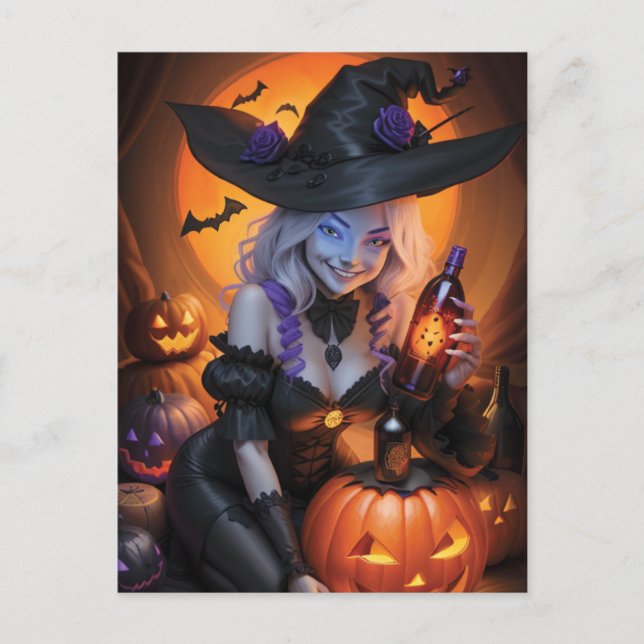 Carte Postale Halloween Witchy (Devant)
