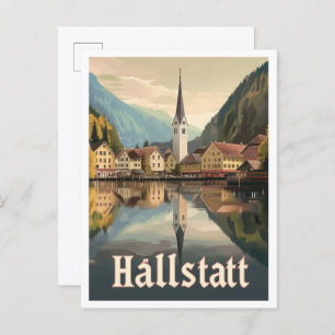Carte Postale Hallstatt Autriche Vintage voyage d'art