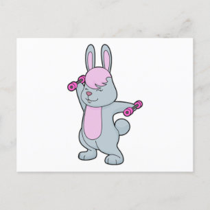 Carte Postale Haltère de Fitness Lapin
