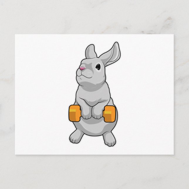Carte Postale Haltère de fitness pour lapin (Devant)