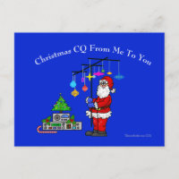 Ham Radio Christmas CQ Post Card