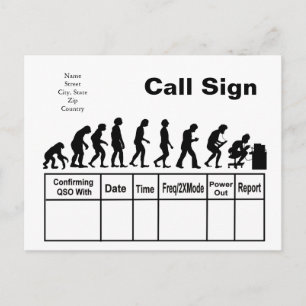 Carte Postale Ham Radio Evolution QSL    CardPersonnalisez-Le !