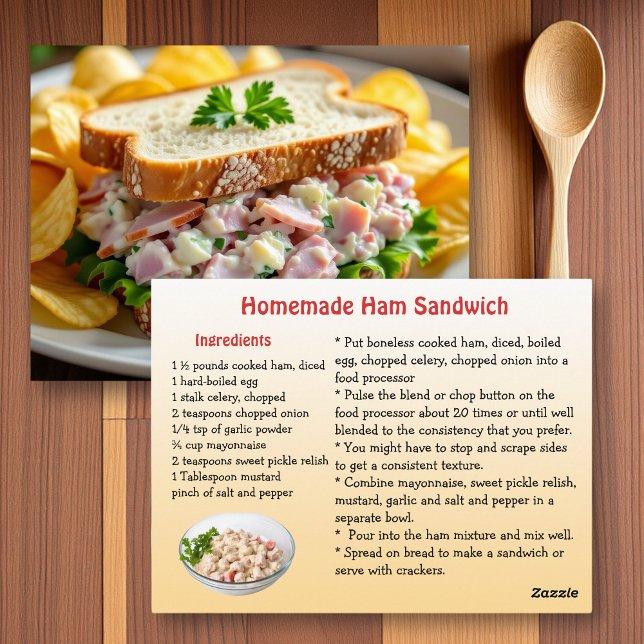 Carte Postale Ham Salad Recipe Card (Créateur téléchargé)