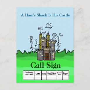 Carte Postale Ham Shack Castle Ham Radio QSL Card Personnaliser 