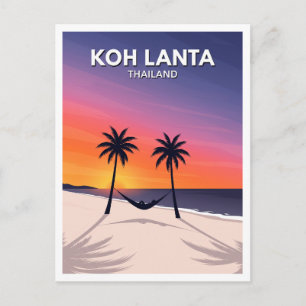 Carte Postale Hamac de Koh Lanta dans une mer de couleurs de cou