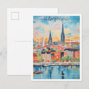 Carte Postale Hambourg Allemagne Art Voyage