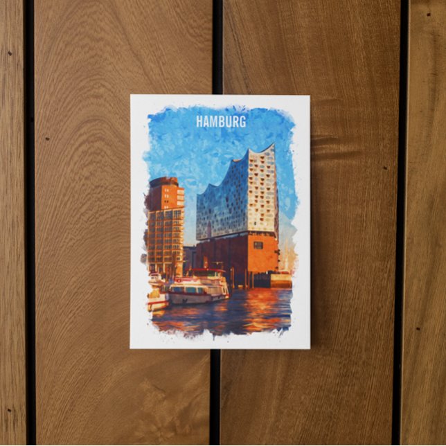 Carte Postale Hambourg Allemagne Elbphilharmonie Travel (hamburg germany watercolor)