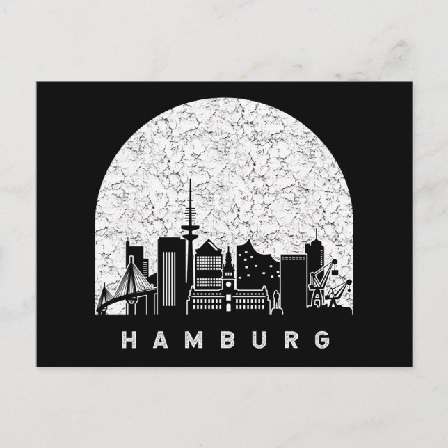Carte Postale Hambourg Allemagne Skyline (Devant)