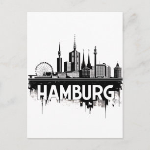 Carte Postale Hambourg Allemagne Skyline-Cityscape Réflexion urb