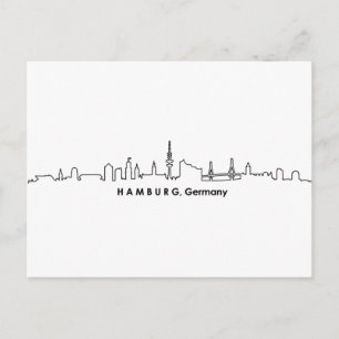 Carte Postale HAMBURG Elbe Allemagne City Skyline Silhouette