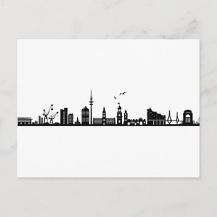 Carte Postale HAMBURG Elbe Germany City Skyline Silhouette