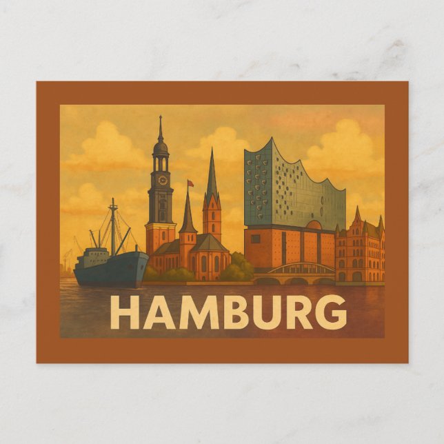 Carte Postale Hamburg Germany City Art (Devant)