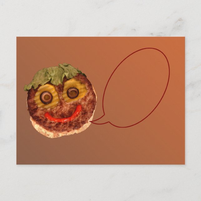 Carte Postale Hamburger heureux (Devant)