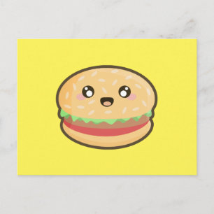 Carte Postale Hamburger Kawaii