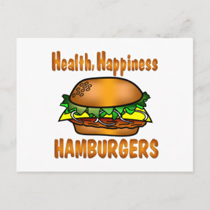 Carte Postale Hamburgers du bonheur pour la santé