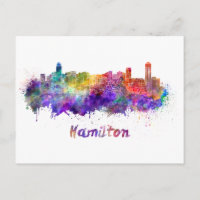 Hamilton skyline in watercolor