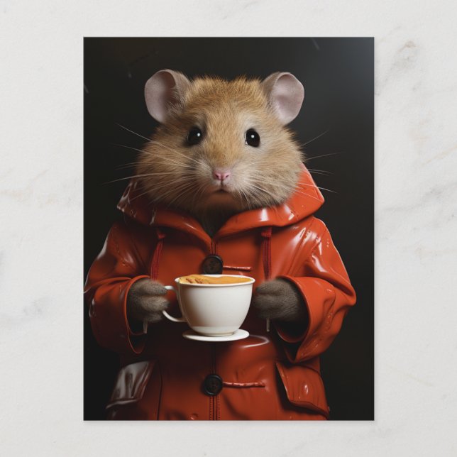 Carte Postale Hamster Adorable Avec Beurre de Cacahuète dans une (Devant)