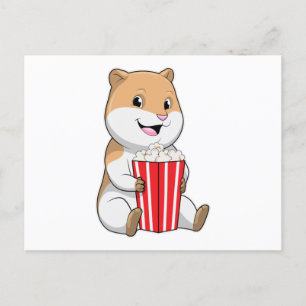 Carte Postale Hamster au cône de Popcorn