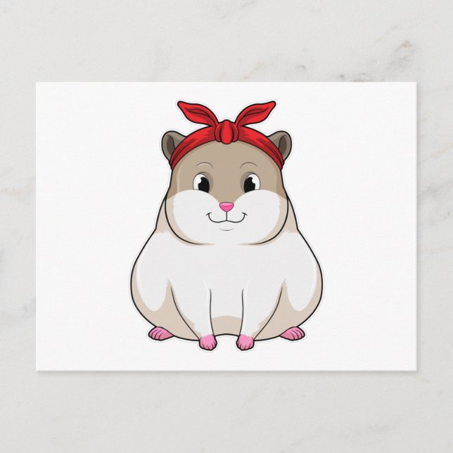 Carte Postale Hamster avec bandana (Devant)