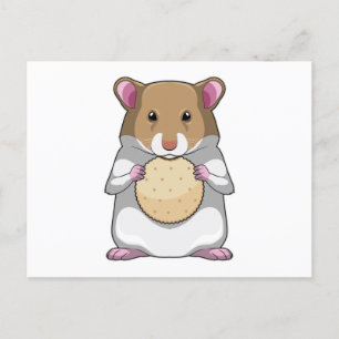 Carte Postale Hamster avec biscuit