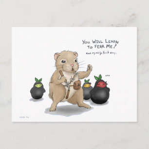 Carte Postale Hamster et Ninja Fruit
