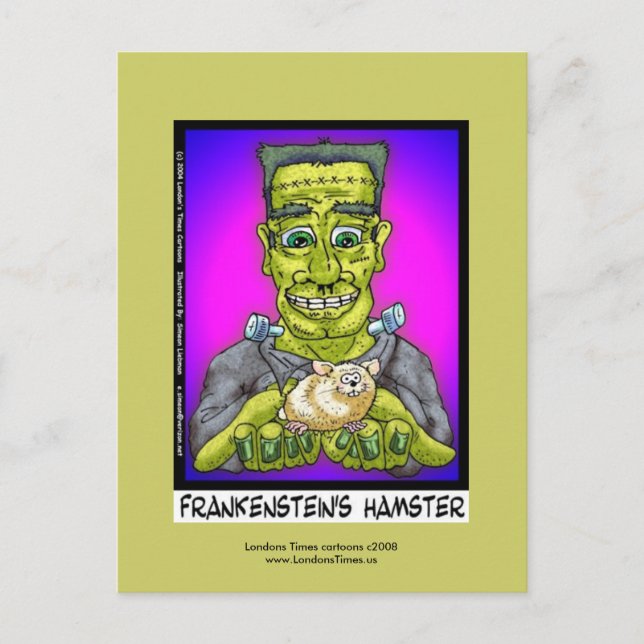 Carte postale Hamster Funny Cartoon de Frankenstei (Devant)