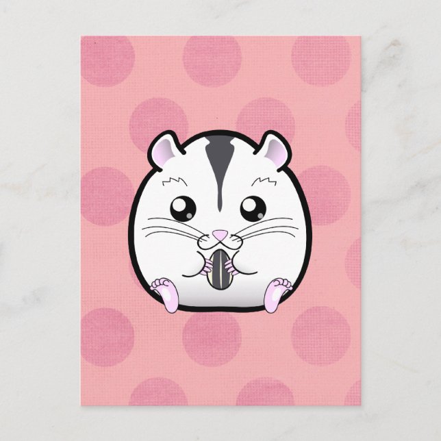 Carte Postale Hamster nain russe semi-blanc (Devant)