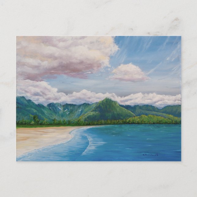 Carte Postale Hanalei Bay Hawaii Peinture (Devant)