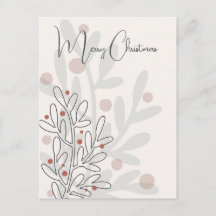 Hand drawn florar Christmas mistletoe