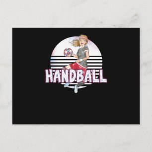 Carte Postale Handball Girl Paint Aimant Ball Throwing Team Spor