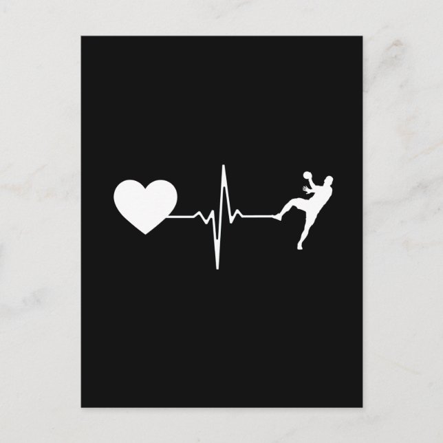 Carte Postale Handball Handball Player Hearbeat (Devant)